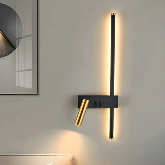 Czarny Kinkiet Ścienny LED z Przełącznikiem – Minimalistyczna Lampa na Ścianę do Salonu i Sypialni 0