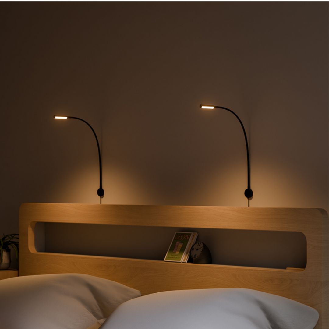 Czarny Kinkiet Ścienny z Regulowanym Światłem – Minimalistyczna Lampa na Ścianę do Sypialni i Salonu 2