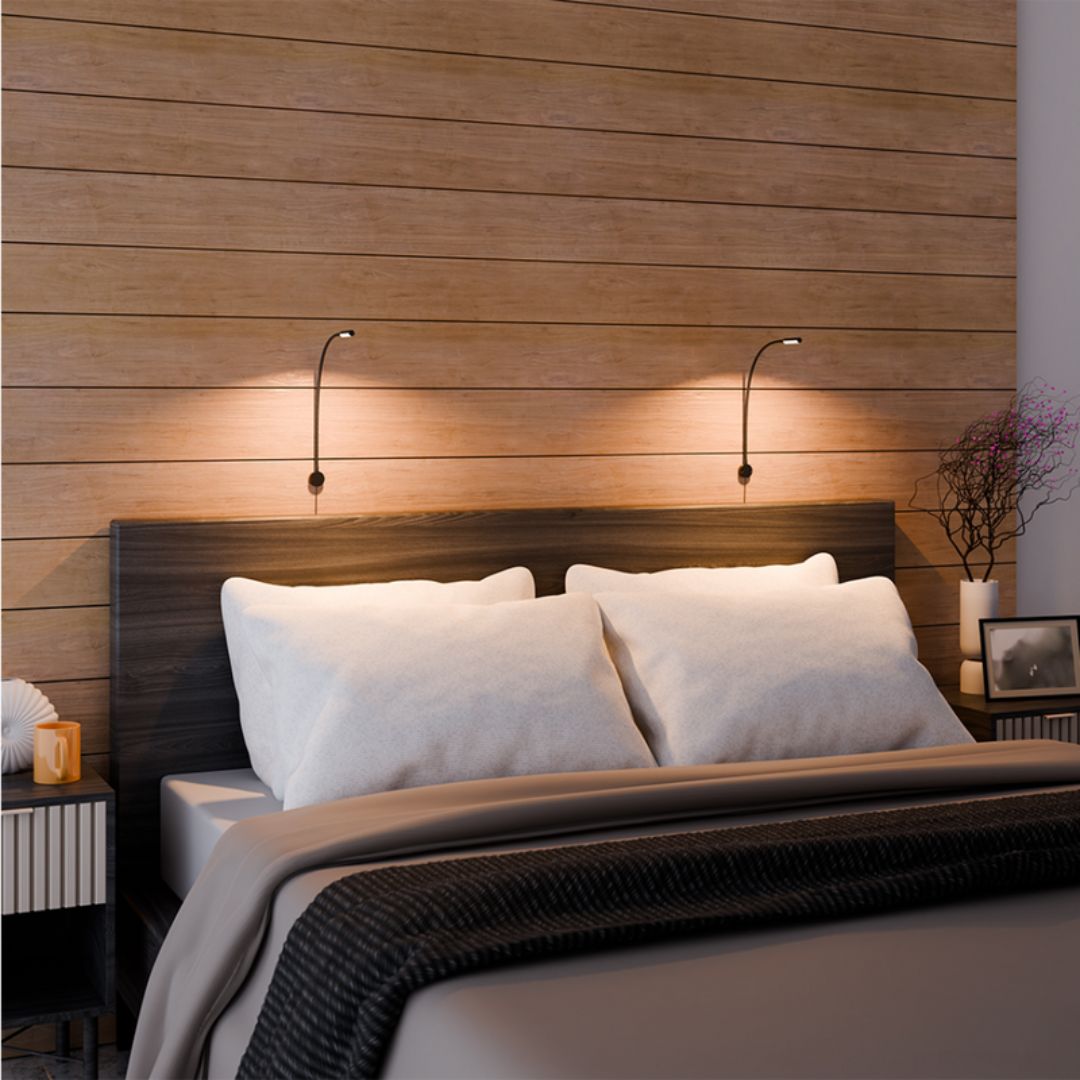 Czarny Kinkiet Ścienny z Regulowanym Światłem – Minimalistyczna Lampa na Ścianę do Sypialni i Salonu 4