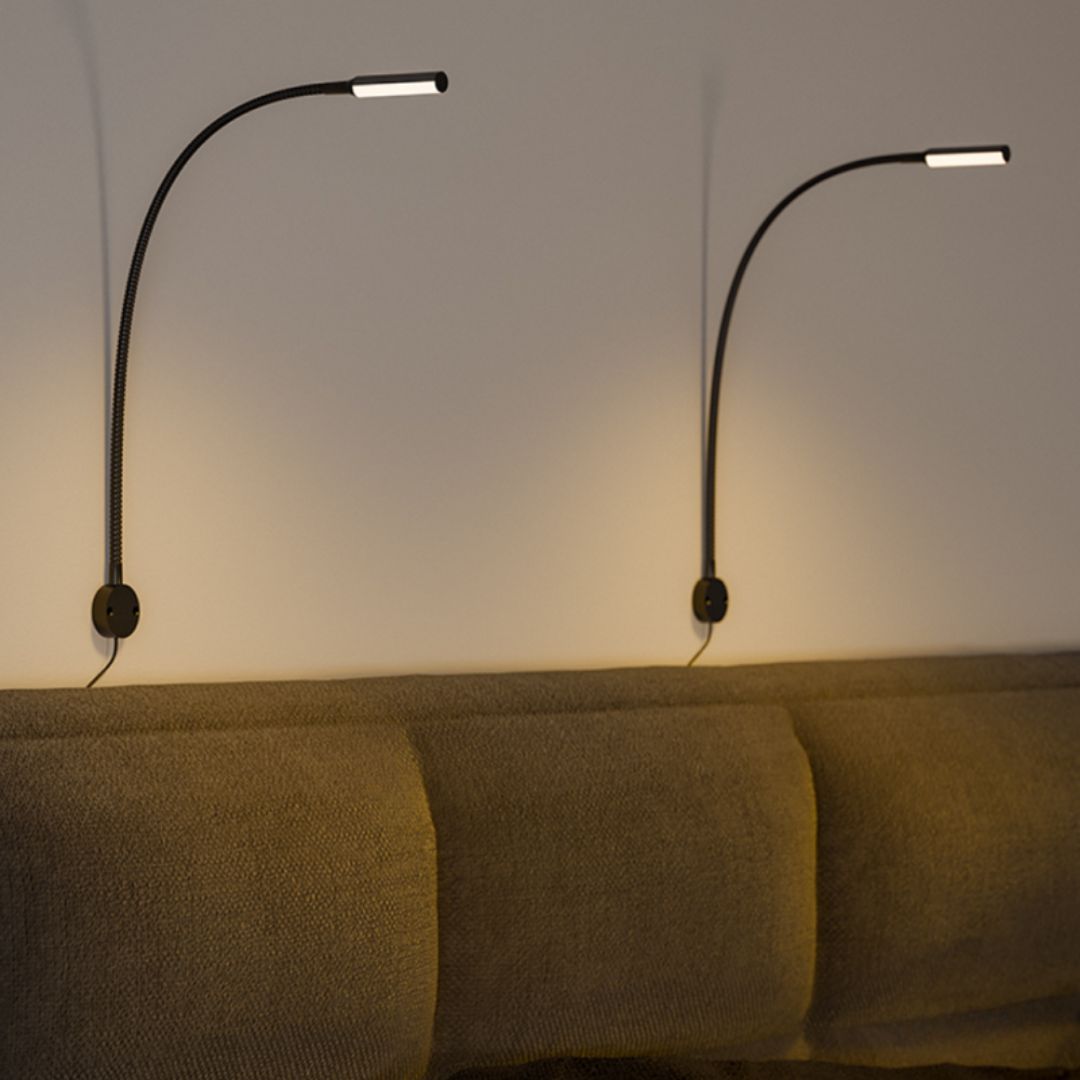 Czarny Kinkiet Ścienny z Regulowanym Światłem – Minimalistyczna Lampa na Ścianę do Sypialni i Salonu 8