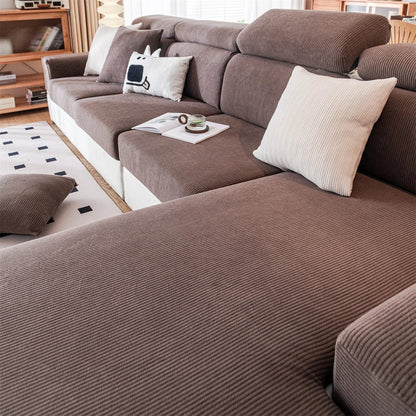 Czarny Sztruksowy Narzuta na Sofę – Rozciągliwy Materiał, Stylowy Design i Ochrona przed Zarysowaniami [narzuta na sofę] 11