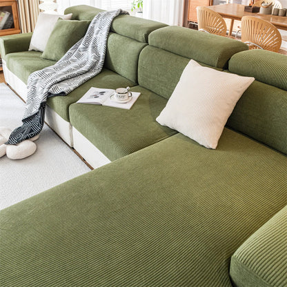 Czarny Sztruksowy Narzuta na Sofę – Rozciągliwy Materiał, Stylowy Design i Ochrona przed Zarysowaniami [narzuta na sofę] 3