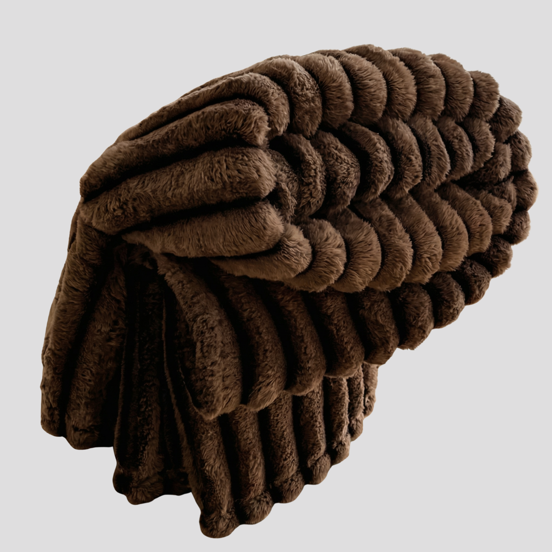Koc polarowy duży rozmiar 200x230 cm – widok na łóżku