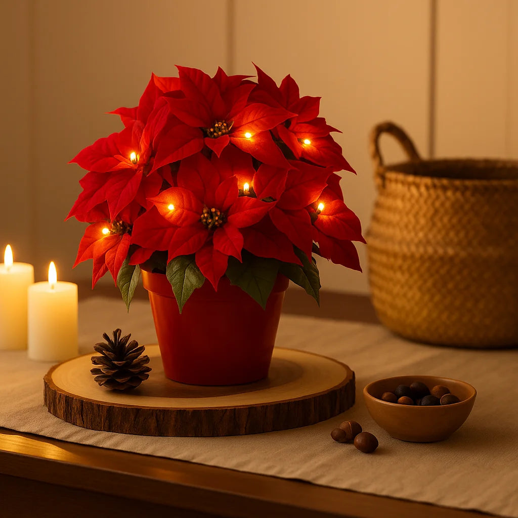 Dekoracyjny Kwiat LED Ruby Glow Blossom – Czerwony, Energooszczędny, Idealny do Wnętrz, Ciepła Biel 2