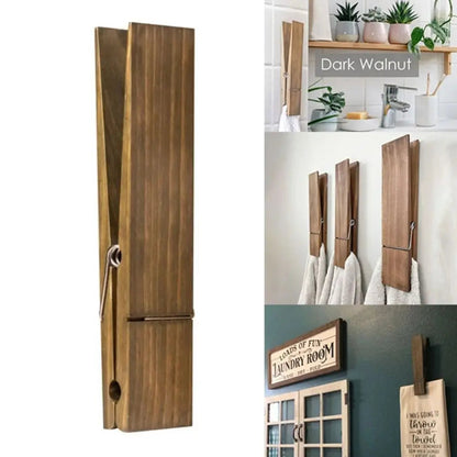 Drewniana Klipsa do Ręczników MegaGrip – Duża Klipsa do Łazienki, Naturalne Drewno, Nowoczesny Design 2