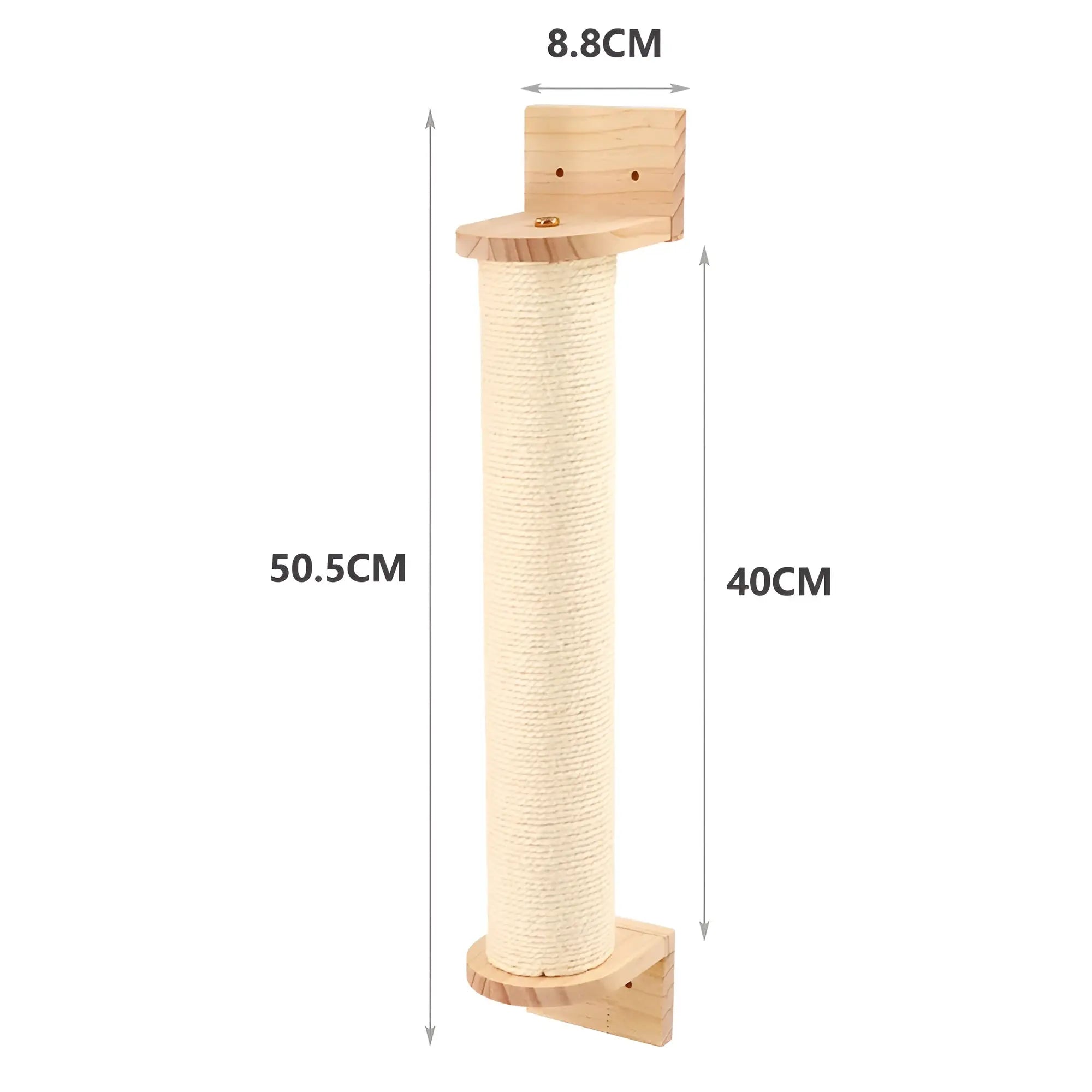 Drewniane Wandkletterbrett dla Kotów z Kratzsäule – Aktywny Element Dekoracyjny, 100 cm x 30 cm, Naturalny Kolor 9