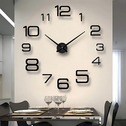 Duży Czarny Zegar Ścienny Chrona – Nowoczesny Zegar na Ścianę do Salonu, 60-90 cm 1