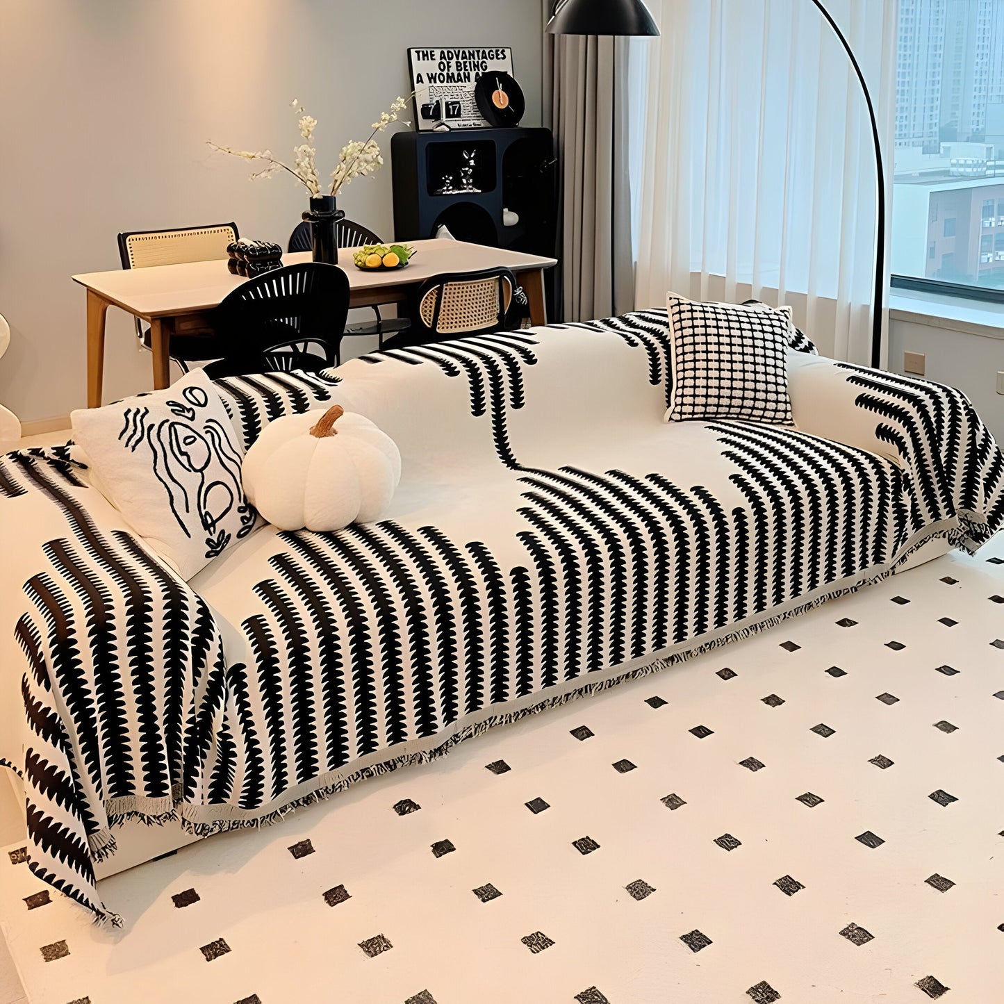 Dwustronny pokrowiec na sofę z materiału chenille – Uniwersalny i elegancki, idealny do ochrony mebli na każdą porę roku 1