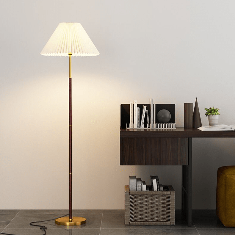 Elegancka Lampa Podłogowa z Papieru Ryżowego, Nowoczesny Design do Czytania, Ciepłe Światło, Biała i Brązowa, Wysokość 158cm 2