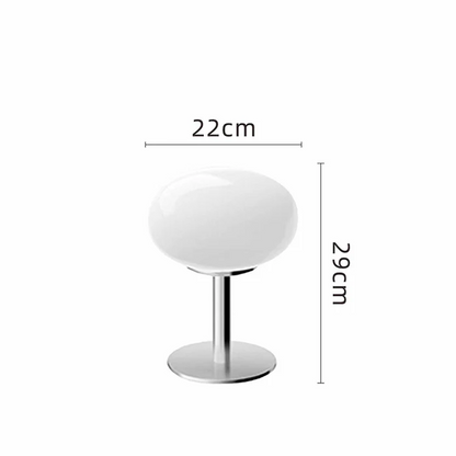 Elegancka Lampa Stołowa Szklana LED – Ciepłe Światło, Czarna Lampka do Salonów i Sypialni 12