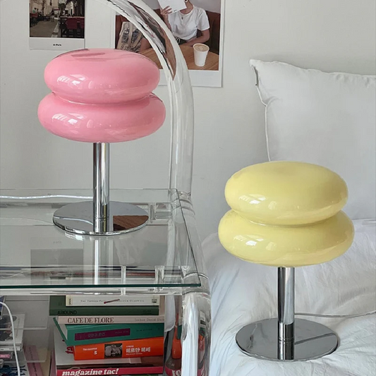 Elegancka Lampa Stołowa Szklana LED – Ciepłe Światło, Czarna Lampka do Salonów i Sypialni 3