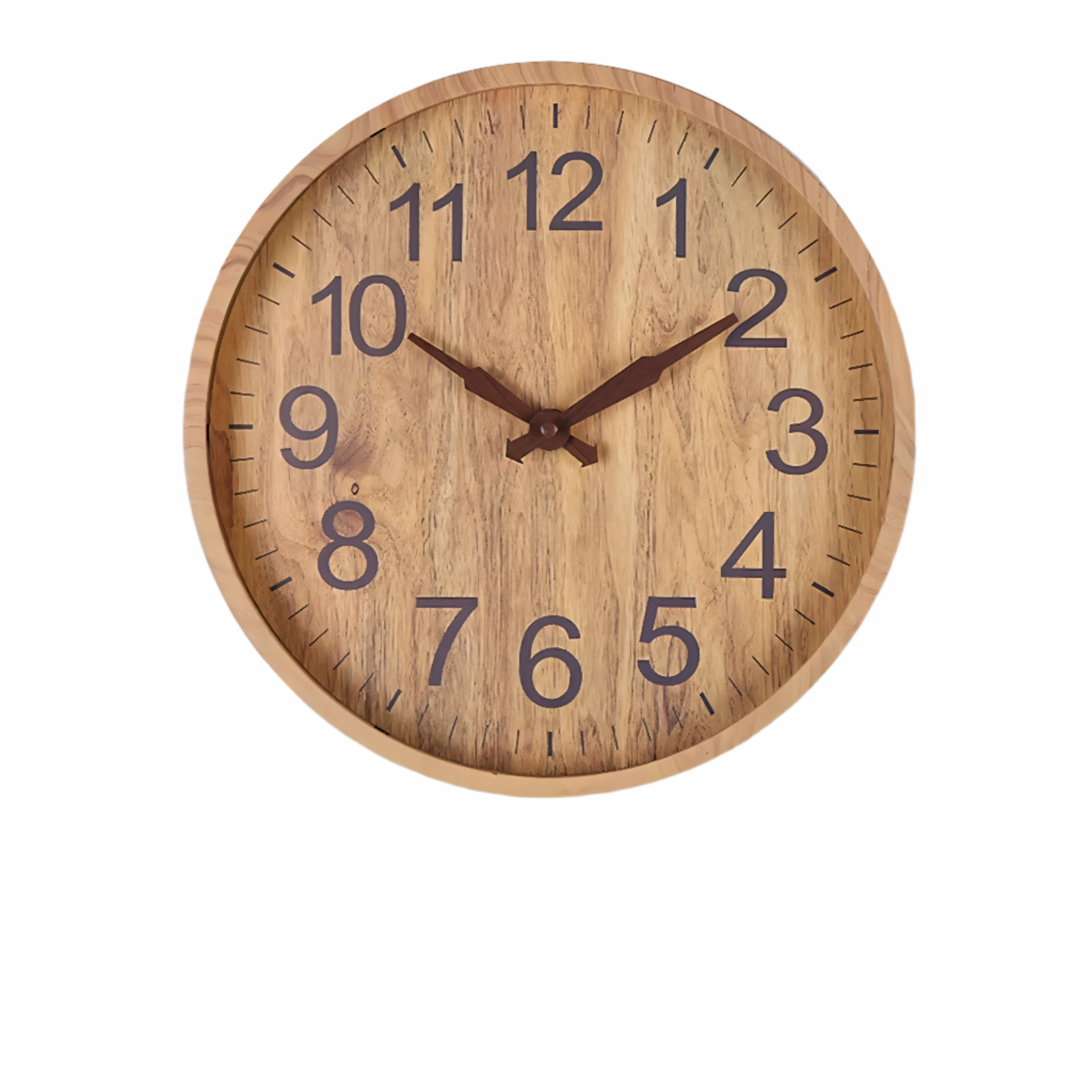 Elegancki Duży Zegar Ścienny z Cichym Mechanizmem i Czytelnymi Cyframi do Salonu i Kuchni – Naturalne Drewno 5