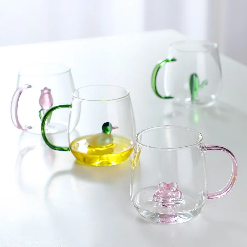 Elegancki Kubek Szklany z Uchwytem, 350ml – Szkło Borokrzemowe, Idealny do Kawy i Herbaty 4