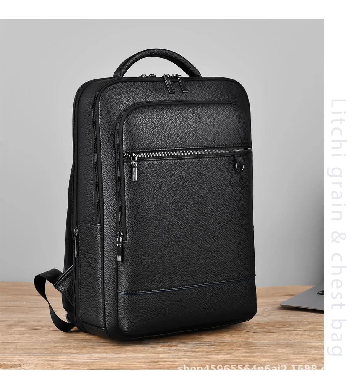 Elegancki Plecak Skórzany na Laptopa 15,6 cala z Portem USB – Stylowy Plecak Damski i Męski 6