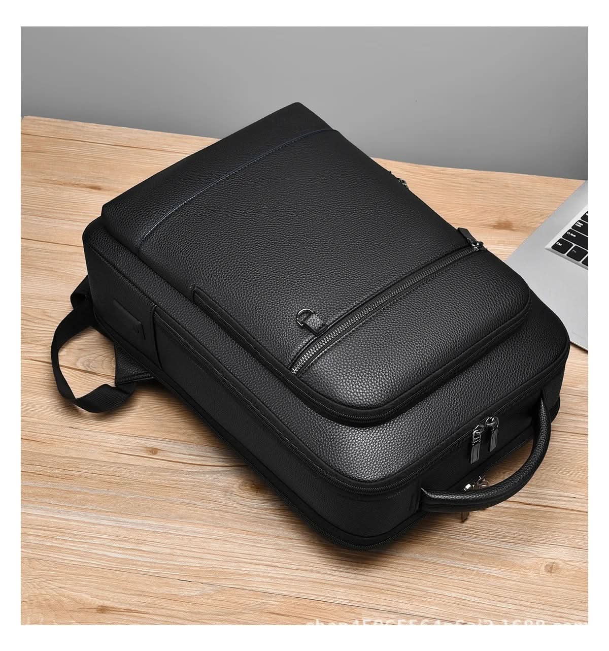 Elegancki Plecak Skórzany na Laptopa 15,6 cala z Portem USB – Stylowy Plecak Damski i Męski 7