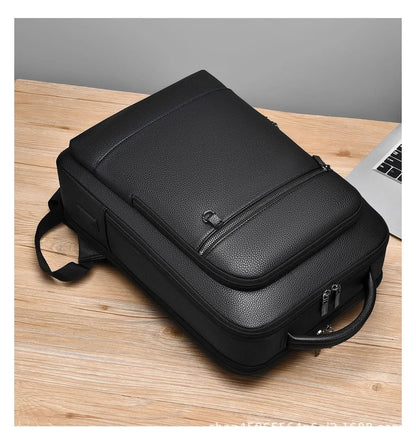 Elegancki Plecak Skórzany na Laptopa 15,6 cala z Portem USB – Stylowy Plecak Damski i Męski 7