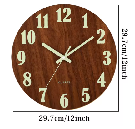 Elegancki Zegar Ścienny z Nocnym Podświetleniem – Bezszelestny Zegar do Sypialni i Salonu, Nowoczesny Design 4