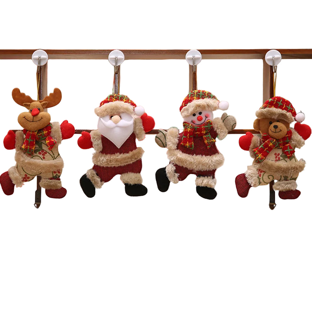 Elegancki Zestaw 4 Dekoracji Choinkowych z Mikołajem i Bałwankiem 2