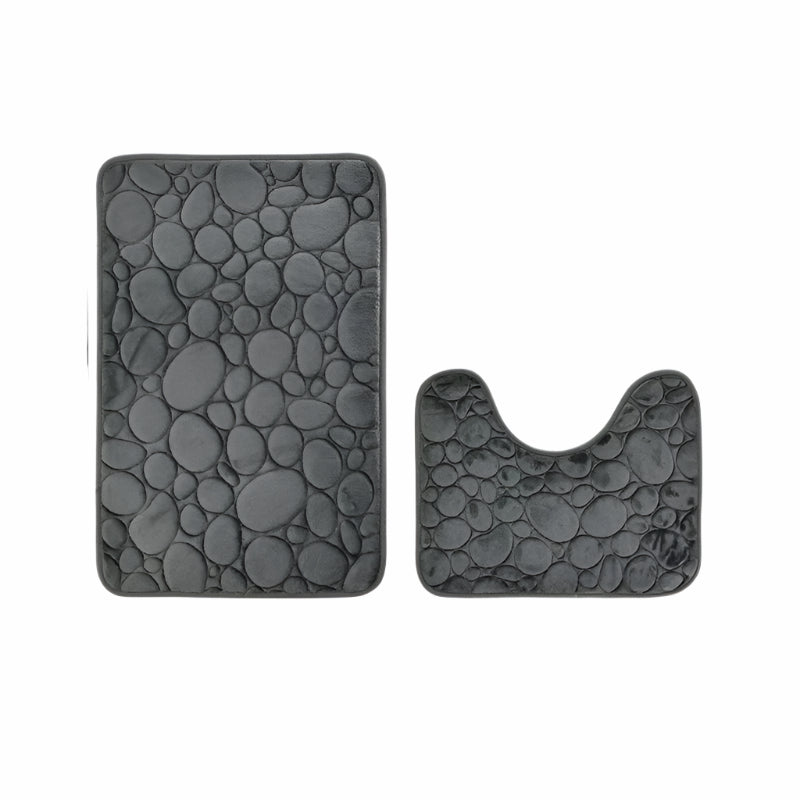 Eleganckie Dywaniki Łazienkowe Szare z Antypoślizgową Podstawą – Miękki Dywanik Łazienkowy 50x80 cm i 40x60 cm 6