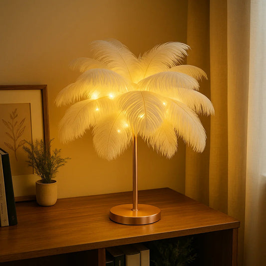 Eteryczna Lampa Stołowa LED w Białym i Różowym Kolorze – Stylowa Lampy Stołowe do Salonu, Sypialni, Energooszczędna 0