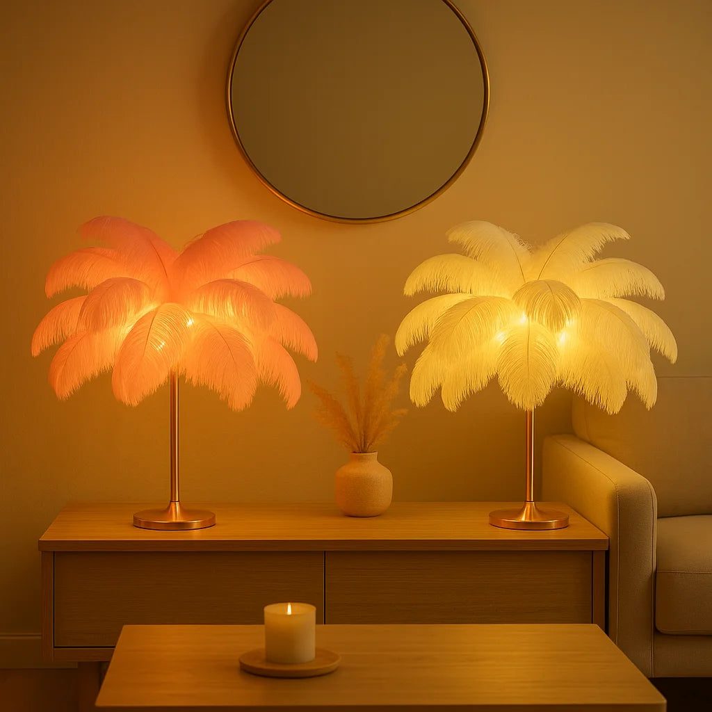 Eteryczna Lampa Stołowa LED w Białym i Różowym Kolorze – Stylowa Lampy Stołowe do Salonu, Sypialni, Energooszczędna 7