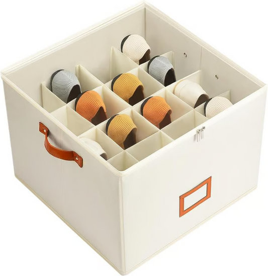 Faltowa Skrzynka na Buty na 16 Par – Przezroczysty Pokrywka, Wymiary 43x32x30 cm, Stabilna Konstrukcja z Materiału Oxford 0