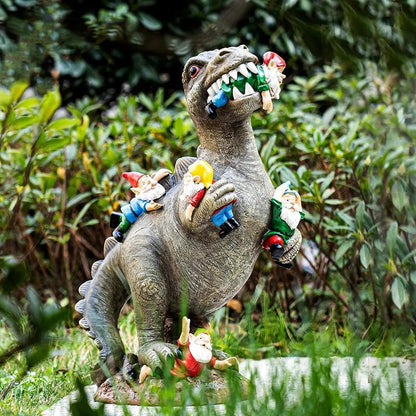 Figurka dekoracyjna do ogrodu Gnomezilla – kolorowy wzór dinozaura, który zapewni wyjątkowe doznania w ogrodzie. 0