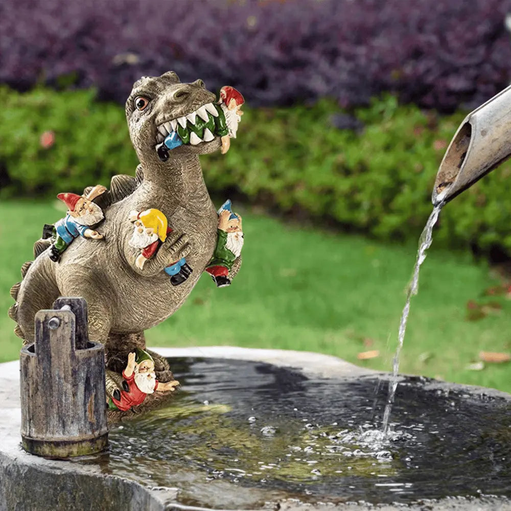 Figurka dekoracyjna do ogrodu Gnomezilla – kolorowy wzór dinozaura, który zapewni wyjątkowe doznania w ogrodzie. 3