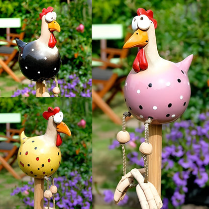 Figurka kurczaka Cluckoo, odporna na warunki atmosferyczne – zabawny wzór do dekoracji ogrodu i patio 3