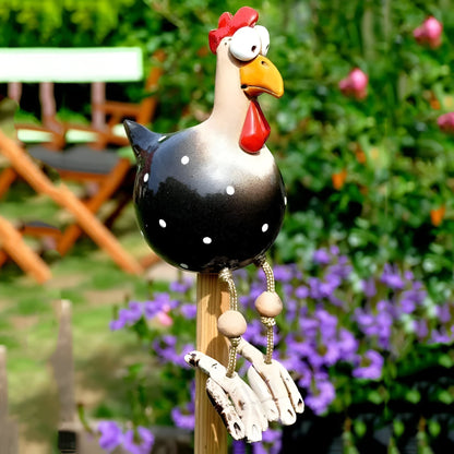 Figurka kurczaka Cluckoo, odporna na warunki atmosferyczne – zabawny wzór do dekoracji ogrodu i patio 4