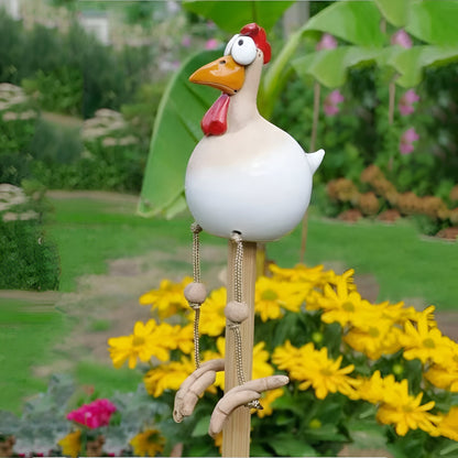 Figurka kurczaka Cluckoo, odporna na warunki atmosferyczne – zabawny wzór do dekoracji ogrodu i patio 6