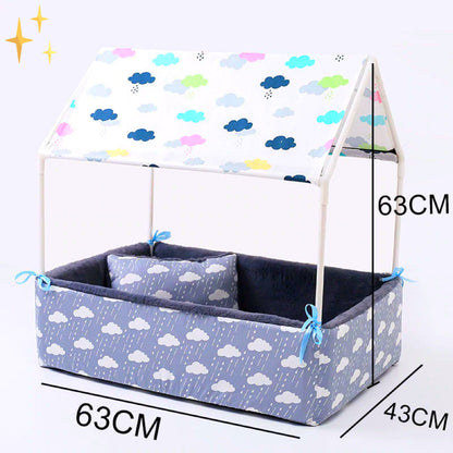 Fleece'owa Mata do Spania z Zadaszeniem i Poduszką dla Psa lub Kota – Miękki Polar, Łatwa Pielęgnacja, Wygodne Miejsce do Odpoczynku 8