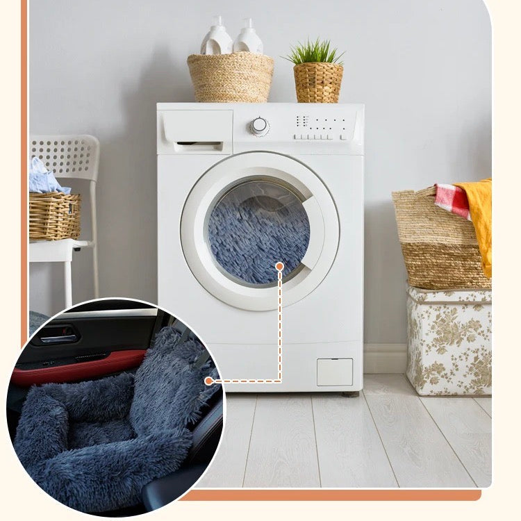 Fotelik Samochodowy dla Psa Antypoślizgowy, Supermiękki, Wbudowana Uprząż – Niebieski, 50x40 cm 3