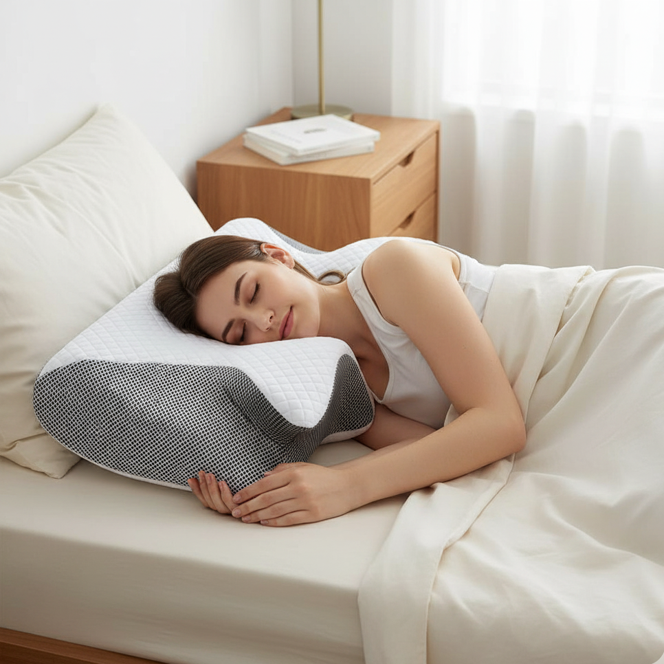 Poduszka Ortopedyczna do Spania - Ergonomiczna Poduszka z Pamięcią, Wsparcie dla Szyi i Pleców w Każdej Pozycji