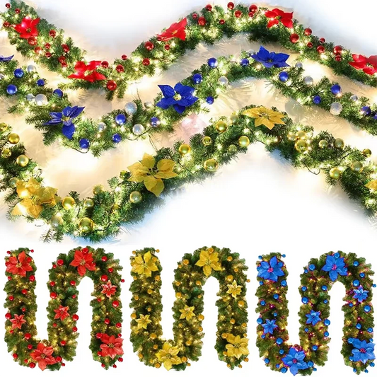 Girlanda Dekoracyjna 270 cm z Wbudowanym Oświetleniem LED – Zielona, Świąteczny Wzór do Dekoracji Wnętrz 3