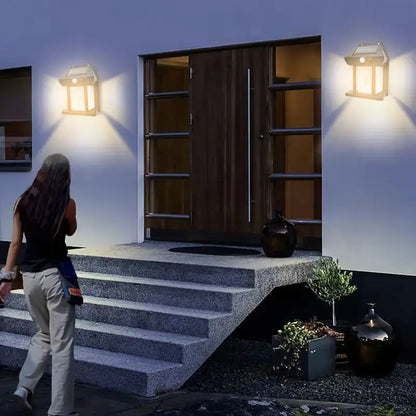 Nocne oświetlenie zewnętrzne LED z panelem solarnym