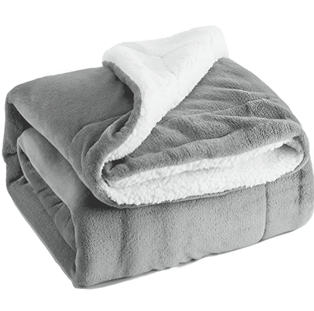 Gruby Ciepły Koc Fleece, Dwustronny Flanelowy Koc Sherpa, Idealny na Zimowe Wieczory, 70x100cm - Granatowy 7