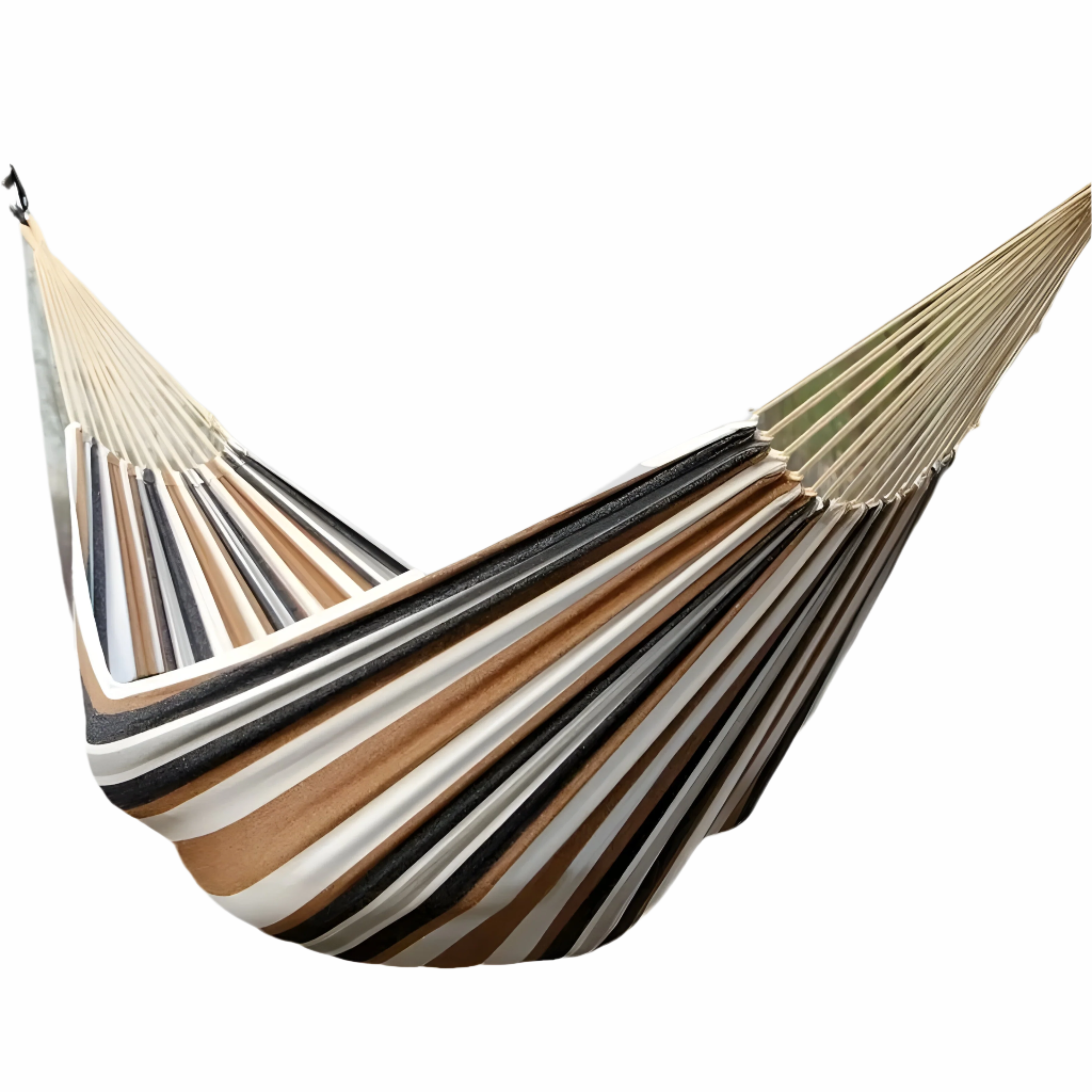 Hamak Ogrodowy Dwuosobowy z Grubej Tkaniny, Przenośny Hamak Turystyczny do Ogrodu i na Wyjazdy 1