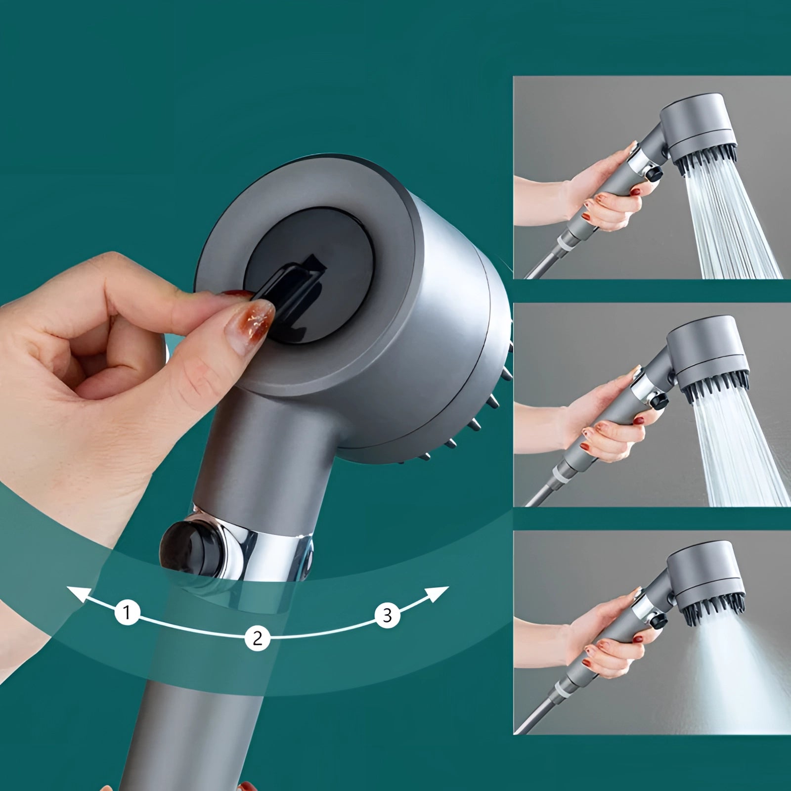 Håndholdt Prysznic Wysokociśnieniowy z Regulacją Przepływu – Ergonomiczny Design, 24 cm Akryl 2
