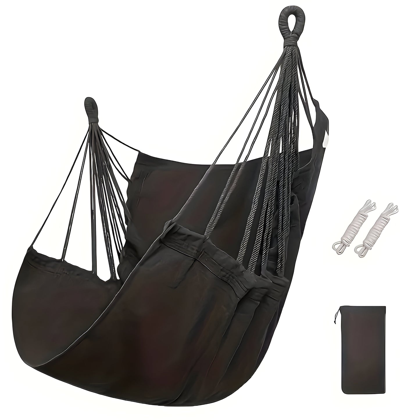 Hengekøye Hengestol z Ergonomicznym Wsparciem – Szary, Bawełna, 120x80 cm, Idealna do Ogrodu i Wnętrz 5