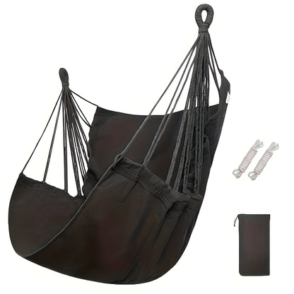 Hengekøye Hengestol z Ergonomicznym Wsparciem – Szary, Bawełna, 120x80 cm, Idealna do Ogrodu i Wnętrz 5