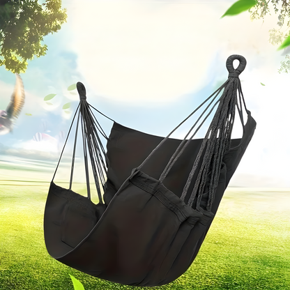 Hengekøye Hengestol z Ergonomicznym Wsparciem – Szary, Bawełna, 120x80 cm, Idealna do Ogrodu i Wnętrz 8