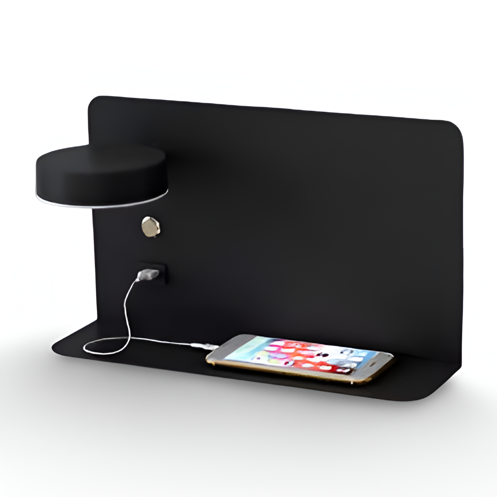 Kinkiet LED Aluminiowy z Półką i Ładowaniem USB – Nowoczesny Kinkiet Ścienny do Sypialni i Salonu, ściemnianie Trójkolorowe 13