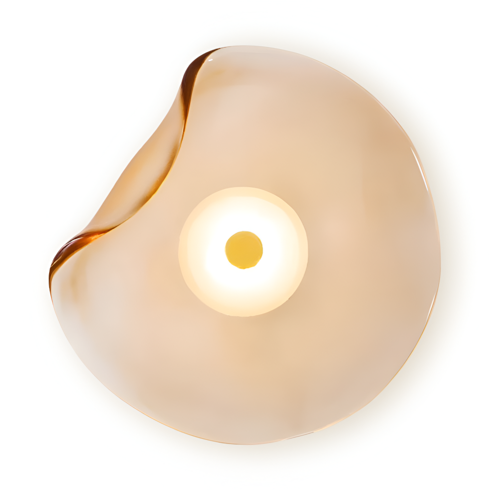 Kinkiet LED z Giętego Szkła, Nowoczesny Kinkiet Ścienny do Sypialni i Salonu, Ciepłe Światło, 5W 9