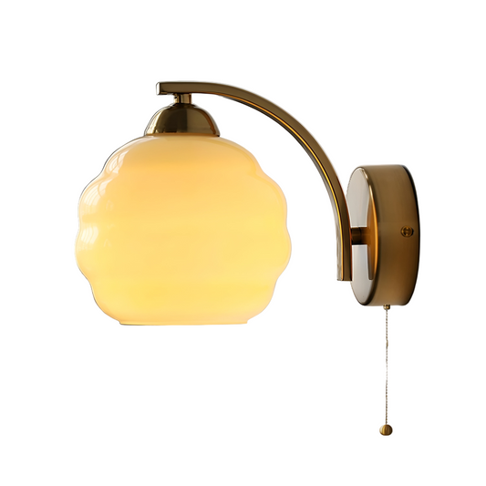 Kinkiet Ścienny Art Deco z Mlecznobiałą Kulą Ø 15 cm – Elegancki Kinkiet do Sypialni i Salonu 1