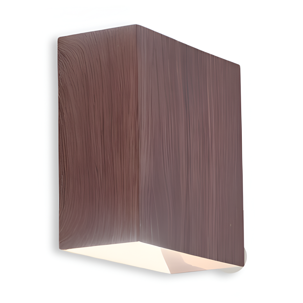 Kinkiet Ścienny Boxy LED z Drewna, Stylowy Kinkiet do Sypialni i Salonu, Prostokątna Lampa Oświetleniowa 9