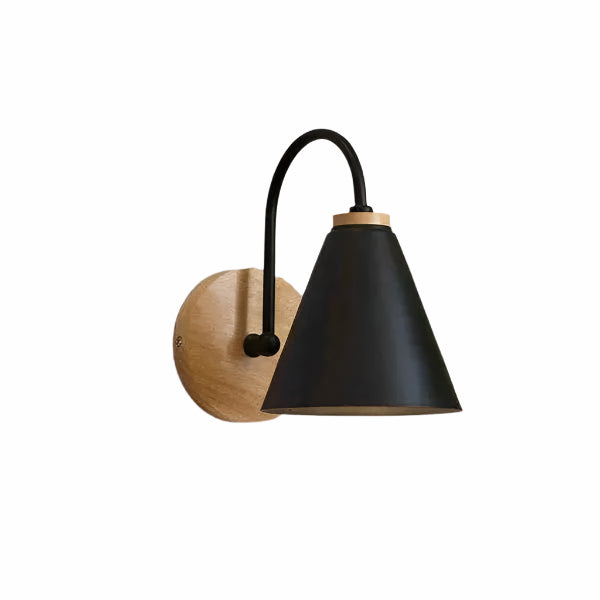 Kinkiet Ścienny Czarny w Stylu Skandynawskim – Nowoczesna Lampa na Ścianę, Minimalistyczny Design, Metalowa Konstrukcja 0