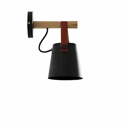 Kinkiet Ścienny Marit w Stylu Nordyckim – Czarny Drewniany Kinkiet do Sypialni, Elegancki Design i Wysoka Jakość 0