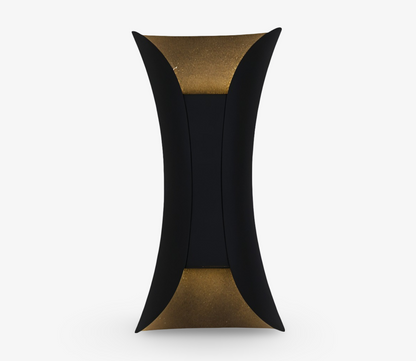 Kinkiet zewnętrzny Tornado – elegancki czarno-złoty design z dwustronnym oświetleniem do ogrodu [kinkiet zewnętrzny] 0