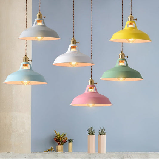 Kolorowa Lampa Wisząca w Stylu Industrialnym z Regulowanym Kablem – Oświetlenie do Salonu i Nad Stół 1